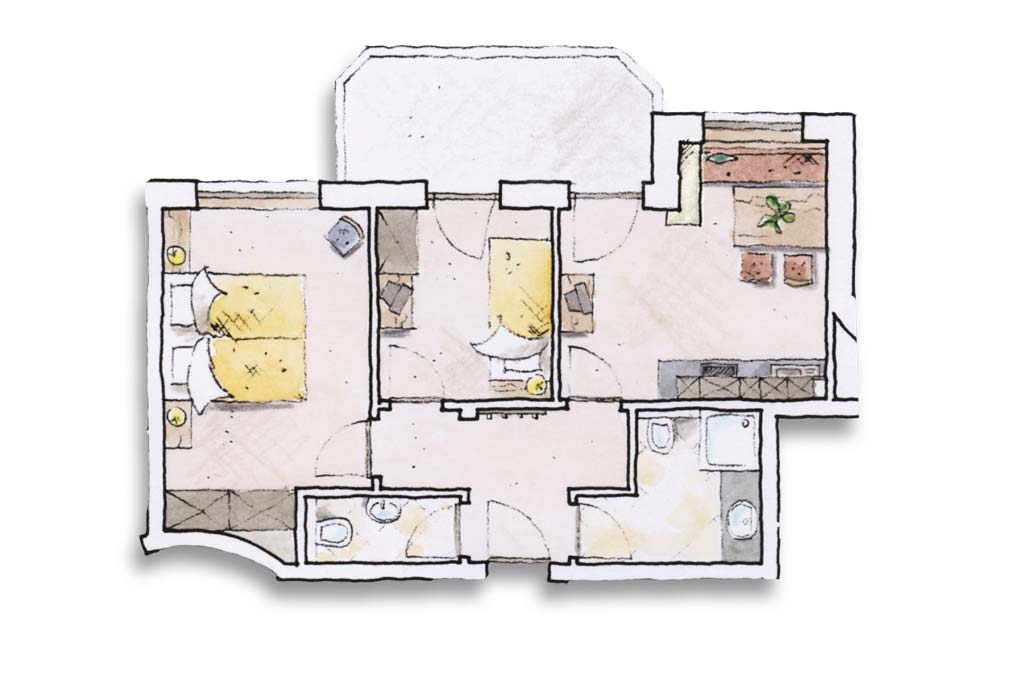 Stacherhof Zillertal | Suite Sonnenröschen | Layout Stacherhof Zillertal | Suite Sonnenröschen | Layout